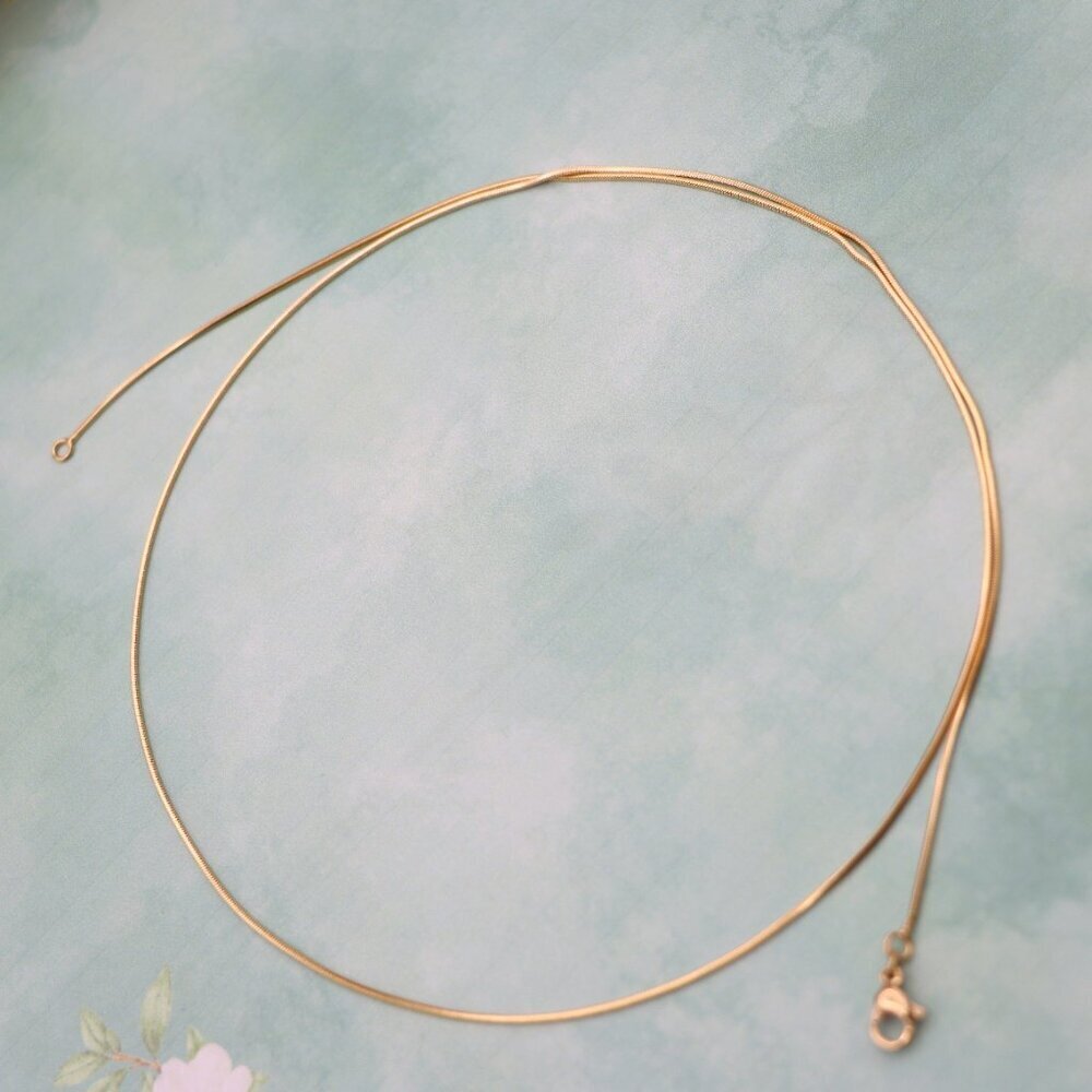 Delicate Rose Gold Snake Chain Necklace, Elegant Look, XPNL0130 - Picture 10 of 12